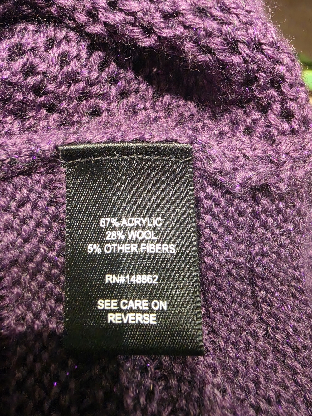 Torrid Sparkle Purple Cable-Knit V-Neck Sweater Size 2(18/20) image 4